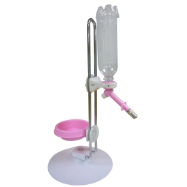 DYL ніпельна поїлка-годівниця для собак на стійці, рожева