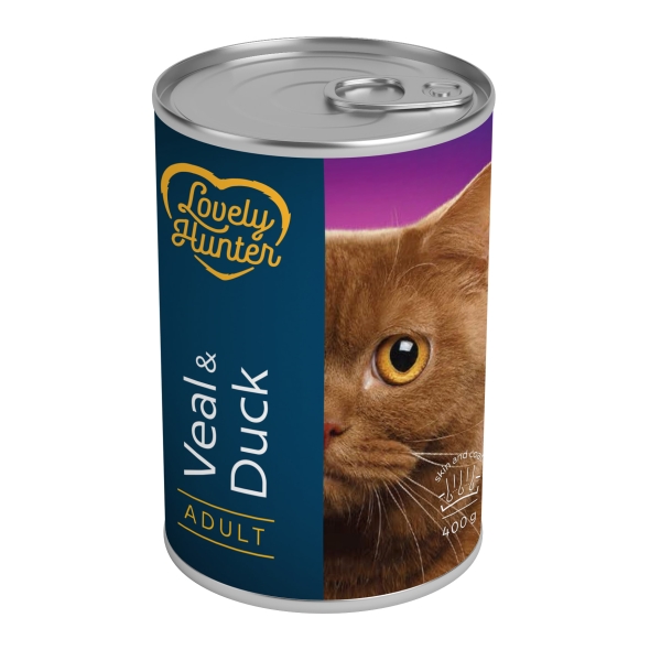 Lovely Hunter Adult cats Veal &amp; Duck Вологий корм для дорослих котів з телятиною і качкою, 400 г