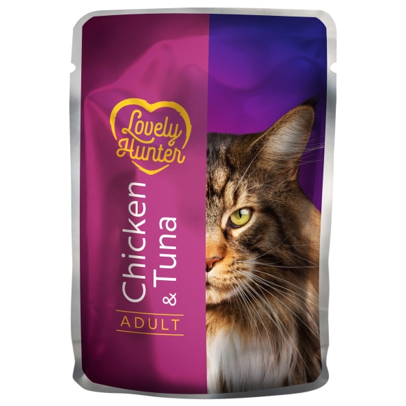 Lovely Hunter Adult cats Chicken &amp; Tuna Вологий корм для дорослих котів з куркою і тунцем, 85 г