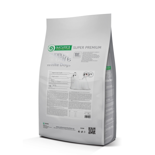 Nature's Protection Superior Care White Dogs Grain Free Herring Adult Small Сухий беззерновий корм для дорослих собак малих порід з оселедцем, 1,5 кг - 1