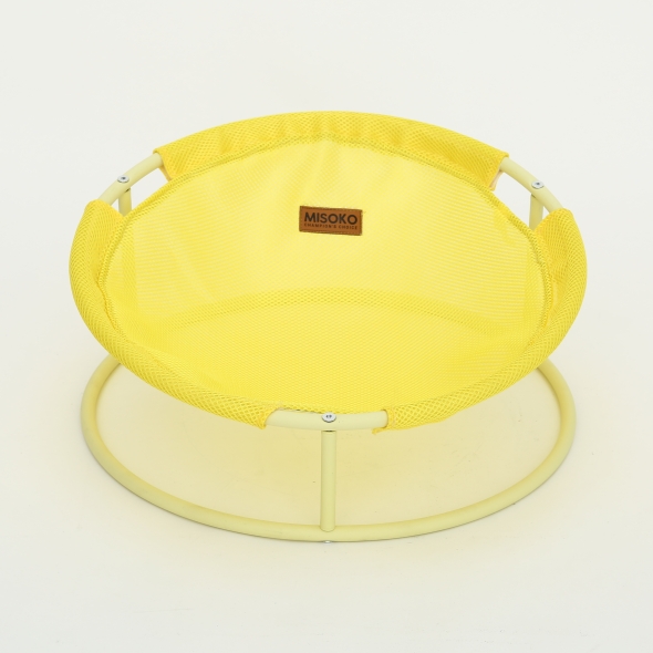 MISOKO Pet bed round Складаний лежак для домашніх тварин жовтий, 45x45x22 см