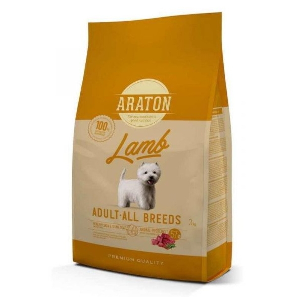 ARATON Lamb Adult All Breeds Сухий корм з ягням для дорослих собак всіх порід 3 кг