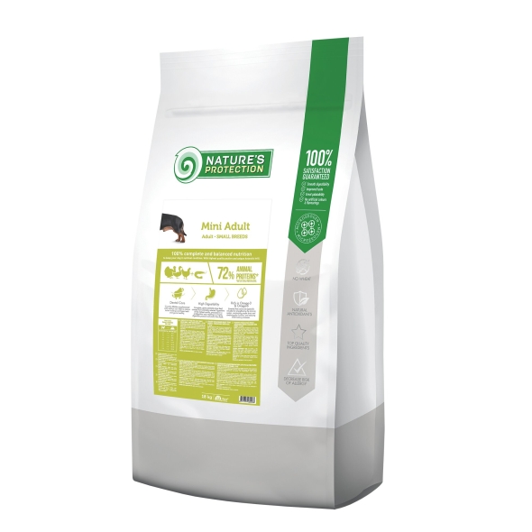 Nature's Protection Mini Adult Small Breeds Сухий корм для дорослих собак малих порід з м'ясом птиці, 18 кг