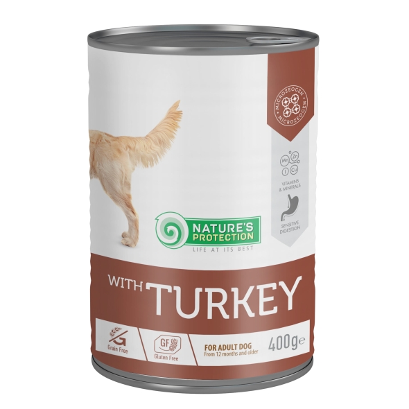 Nature's Protection Adult Turkey Вологий корм для собак з індичкою, 400 г
