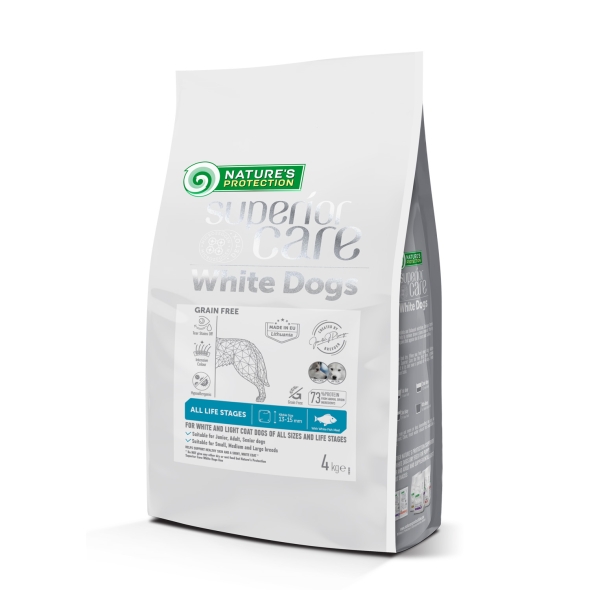 Nature's Protection Superior Care White Dogs Grain Free White Fish All Sizes&amp;Life Stages Сухий беззерновий корм для собак усіх розмірів і стадій життя з білою рибою, 4 кг