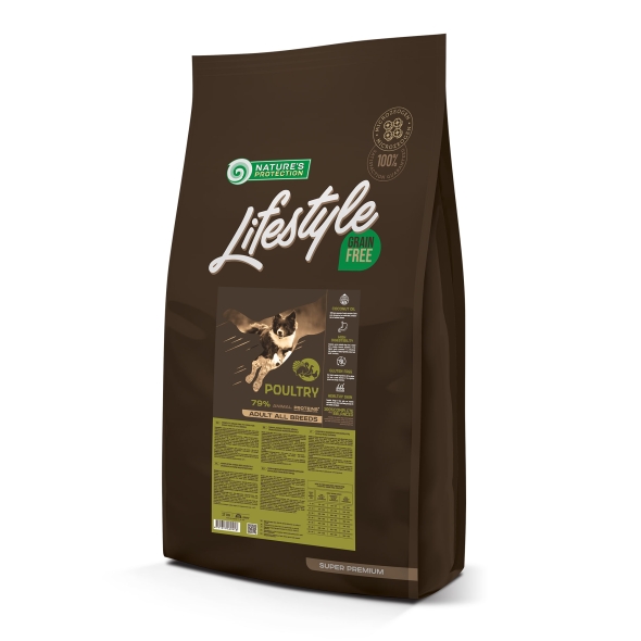 Nature's Protection Lifestyle Grain Free Poultry Adult All Breeds Сухий беззерновий корм для собак усіх порід з м'ясом птиці, 17 кг