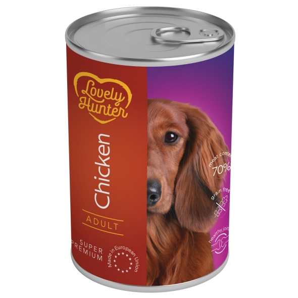 Lovely Hunter Adult Chicken Вологий корм для дорослих собак з куркою, 400 г