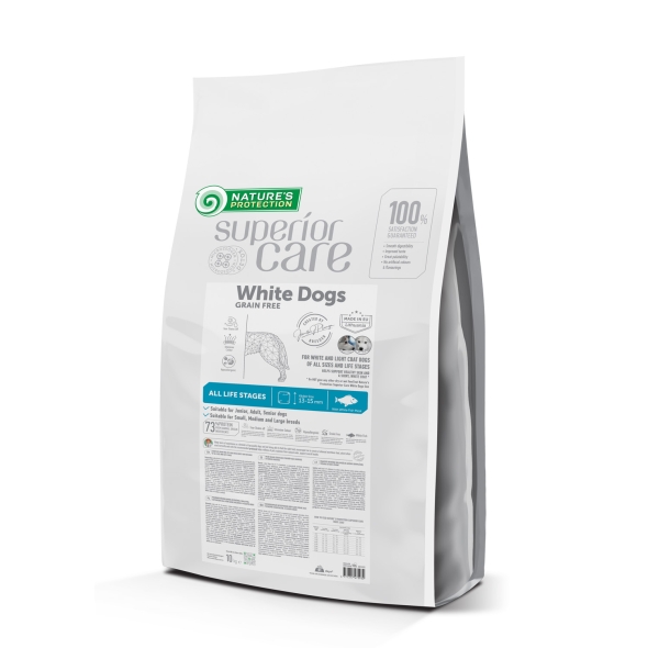 Nature's Protection Superior Care White Dogs Grain Free White Fish All Sizes&amp;Life Stages Сухий беззерновий корм для собак усіх розмірів і стадій життя з білою рибою, 10 кг