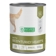Nature's Protection Adult Beef &amp; Turkey Hearts Вологий корм для собак з яловичиною і серцем індички, 800 г