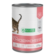 Nature's Protection Adult cats Сhicken &amp; Сheese Вологий корм для котів з куркою і сиром, 400 г