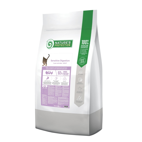 Nature's Protection Sensitive Digestion Сухий корм для дорослих котів з чутливим травленням, 18 кг