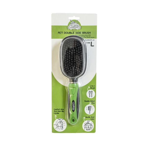 Двостороння щітка-гребінець для собак та котів Mr.Fluffy Pet double-side brush, large