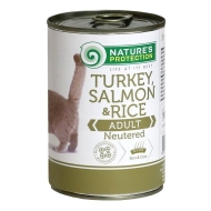 Nature's Protection Adult cats Neutered Turkey, Salmon &amp; Rice Вологий корм для стерилізованих котів з індичкою, лососем і рисом, 400 г