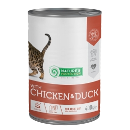 Nature's Protection Adult cats Sterilised Chicken &amp; Duck Вологий корм для стерилізованих котів з куркою і качкою, 400 г