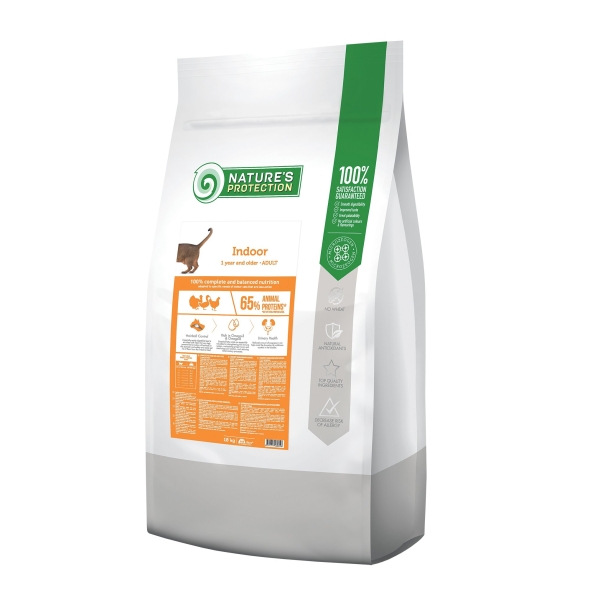 Nature's Protection Indoor Сухий корм для дорослих хатніх котів, 18 кг