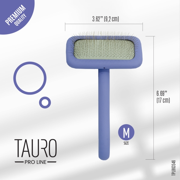 Tauro Pro Line Щітка дерев'яна прямокутна, зубці 11 мм, фіолетова, M, 9,2 х 17 см - 2