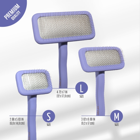 Tauro Pro Line Щітка дерев'яна прямокутна, зубці 11 мм, фіолетова, L, 12 х 17 см - 3