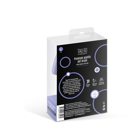 Tauro Pro Line Щітка дерев'яна прямокутна, зубці 11 мм, фіолетова, L, 12 х 17 см - 6