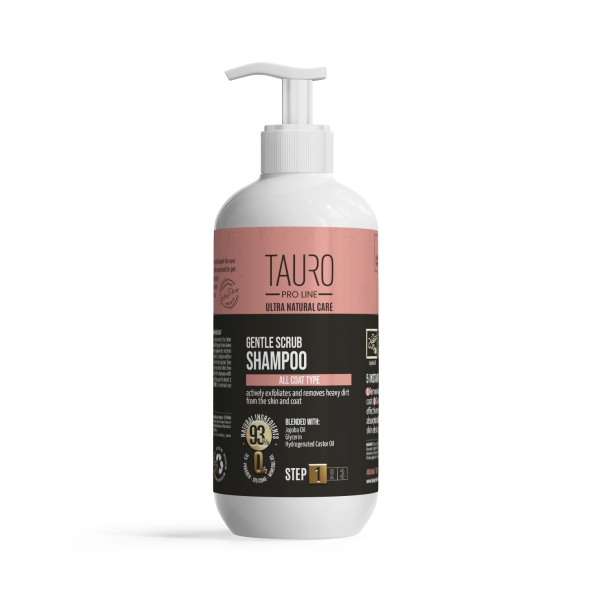 Tauro Pro Line Ultra Natural Care Gentle Scrub Shampoo Делікатний шампунь-скраб для шерсті та шкіри собак і котів, 400 мл