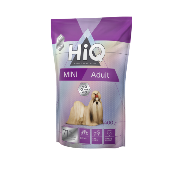 HiQ Mini Adult Сухий корм для дорослих собак малих порід, 400 г