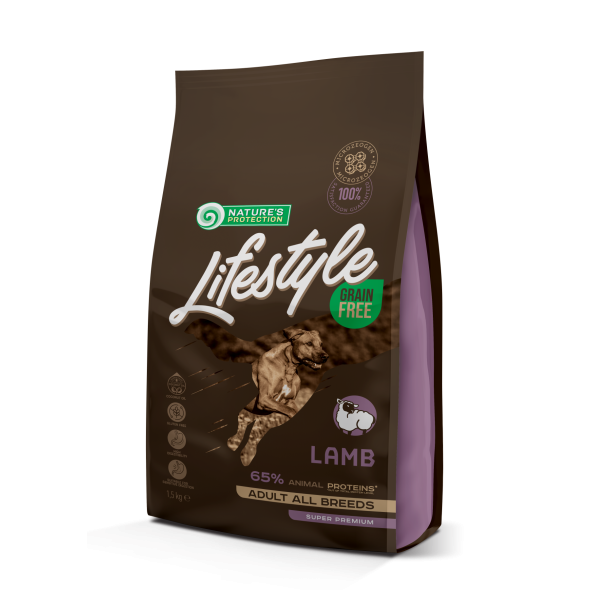 Nature's Protection Lifestyle Grain Free Lamb Adult All Breeds Сухий беззерновий корм для собак усіх порід з ягням, 1,5 кг