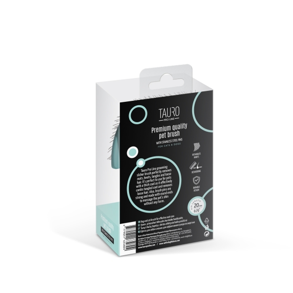 Tauro Pro Line Щітка пластикова, зубчики 20 мм, тонкі, м'ятна, 6,5 х 10,5 см - 5