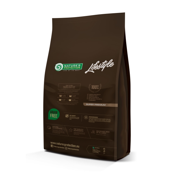 Nature's Protection Lifestyle Sterilised White fish Сухий беззерновий корм для стерилізованих котів з білою рибою, 7 кг - 1