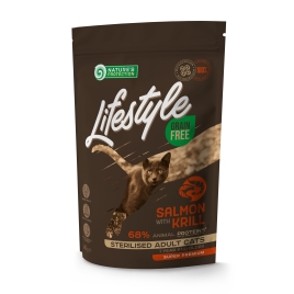 Nature's Protection Lifestyle Sterilised Salmon Сухий беззерновий корм для стерилізованих котів з лососем, 400 г