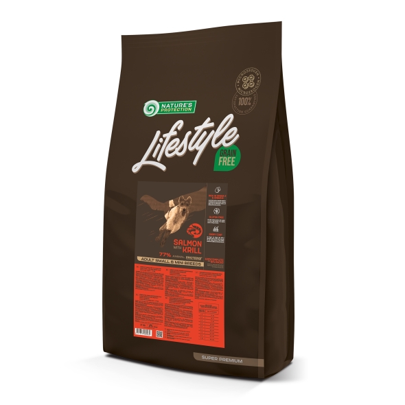 Nature's Protection Lifestyle Grain Free Salmon Adult All Breeds Сухий беззерновий корм для собак усіх порід з лососем, 17 кг