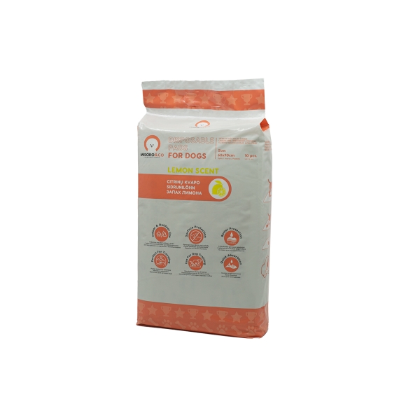 MISOKO Одноразові пелюшки для собак з ароматом лимона (цуценята та лапки), 60*90 см, 10 шт - 1