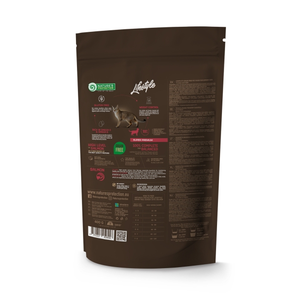 Nature's Protection Lifestyle Senior Salmon Сухий беззерновий корм для літніх котів з лососем, 400 г - 1