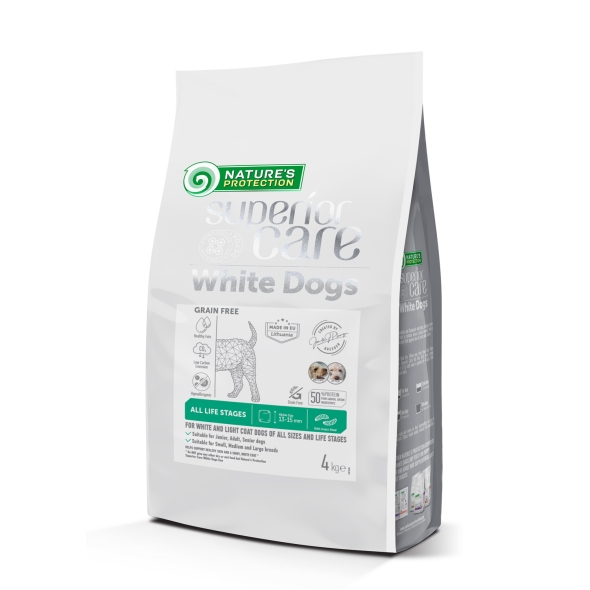 Nature's Protection Superior Care White Dogs Grain Free Insect All Sizes&amp;Life Stages Сухий беззерновий корм для собак усіх розмірів і стадій життя з протеїном комах, 4 кг