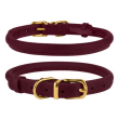 Barksi Premium Crazy Нашийник для собак шкіряний круглий бордо, розмір XS