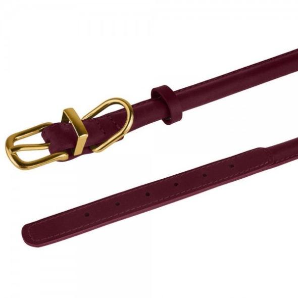 Barksi Premium Crazy Нашийник для собак шкіряний круглий бордо, розмір XS - 3