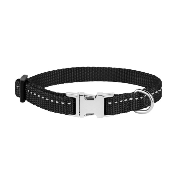 Barksi Active Нашийник для собак зі світловідбиттям і металевою пряжкою чорний, розмір M - 2