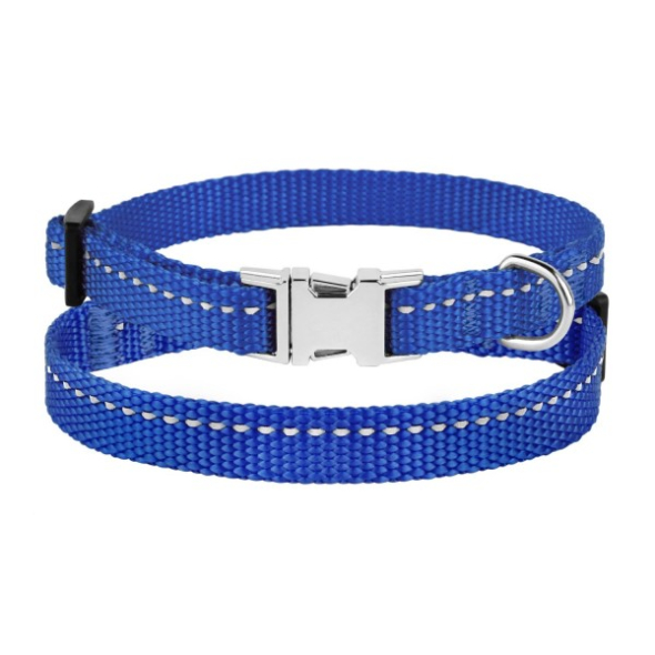 Barksi Active Нашийник для собак зі світловідбиттям і металевою пряжкою синій, розмір XS - 2