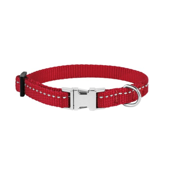 Barksi Active Нашийник для собак зі світловідбиттям і металевою пряжкою червоний, розмір S - 3
