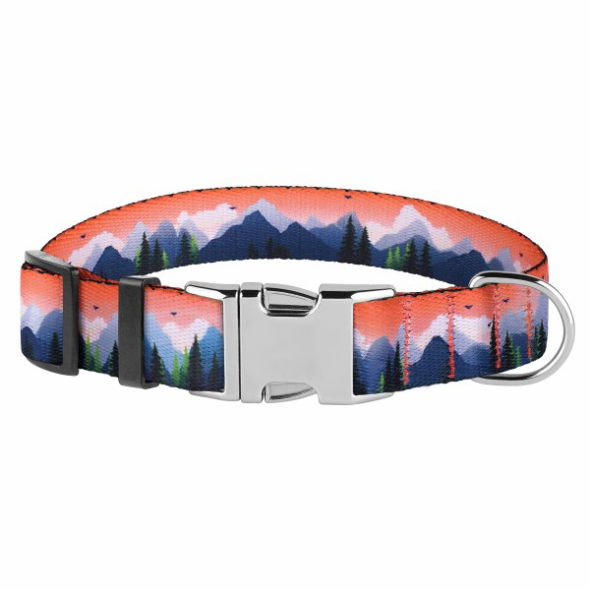 Barksi Urban Travel Нашийник для собак нейлоновий з металевою пряжкою Гори, розмір M - 1