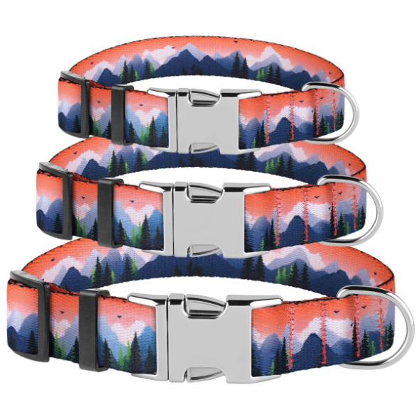 Barksi Urban Travel Нашийник для собак нейлоновий з металевою пряжкою Гори, розмір M - 3