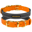Barksi Нашийник для собак Брезент + Шкіра з металевою пряжкою рудий з графітовим, розмір M