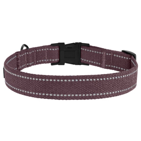 Barksi Нашийник для собак Брезент з металевою пряжкою черрі, розмір S - 2