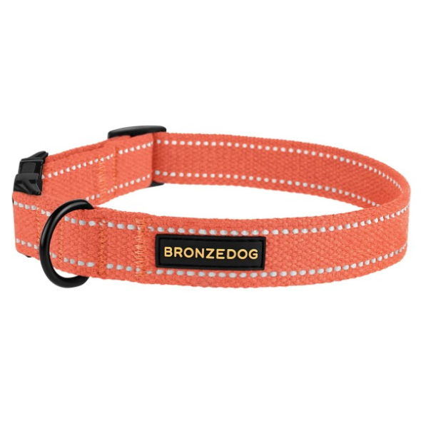 Barksi Нашийник для собак Брезент з металевою пряжкою помаранчевий, розмір M - 3