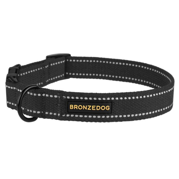 Barksi Нашийник для собак Брезент з металевою пряжкою графіт, розмір S - 3