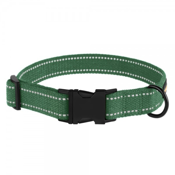 Barksi Нашийник для собак Брезент з металевою пряжкою Армійський, розмір M - 1