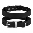 Barksi Classic Нашийник для собак шкіряний з хромованою фурнітурою чорний, розмір L - 3
