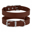 Barksi Classic Нашийник для собак шкіряний з хромованою фурнітурою коричневий, розмір L - 3