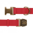 Barksi Antiq Нашийник для собак шкіряний плоский червоний, розмір S - 3