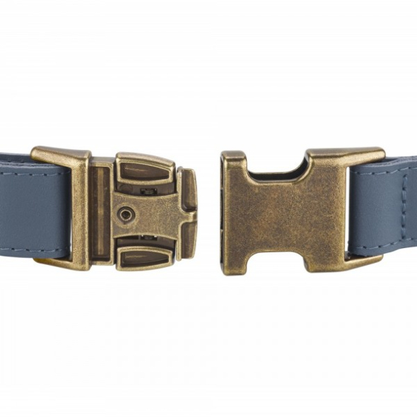 Barksi Antiq Нашийник для собак шкіряний плоский денім, розмір S - 3