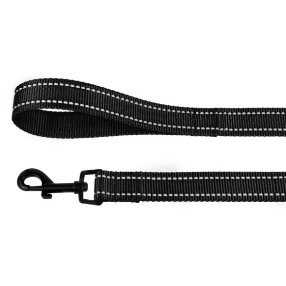 Barksi Active Повідець для собак зі світловідбиттям чорний, розмір М - 3