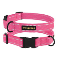 Barksi Нашийник для собак Брезент з металевою пряжкою рожевий, розмір XL